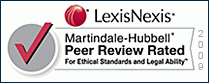 LexisNexis Martindale-Hubbell Peer Review Rated for Ethical Standards and Legal Ability